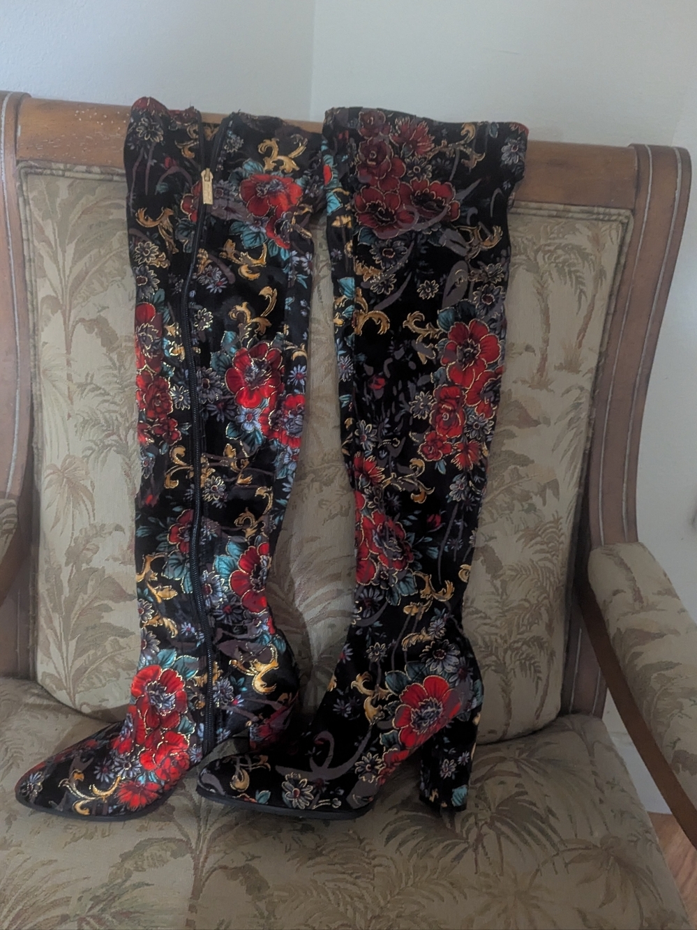 Db Dk Floral Over The Knee Boots -8
